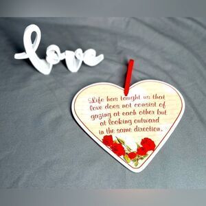 NEW! Amanda Rose From One Heart to Another by FIGI Quote Heart Shape Ceramic Sig